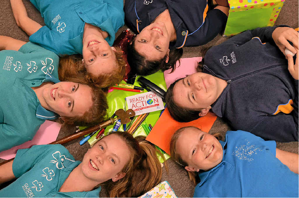 HEADS TOGETHER FOR OTHERS: Warwick Girl Guides Amelia Meek, Jasmine Stephens, Lauren Whittaker, Ashleigh Browne, Rebekah Browne, and Rachel Alder. HEADS TOGETHER FOR OTHERS: Warwick Girl Guides Amelia Meek, Jasmine Stephens, Lauren Whittaker, Ashleigh Browne, Rebekah Browne, and Rachel Alder.